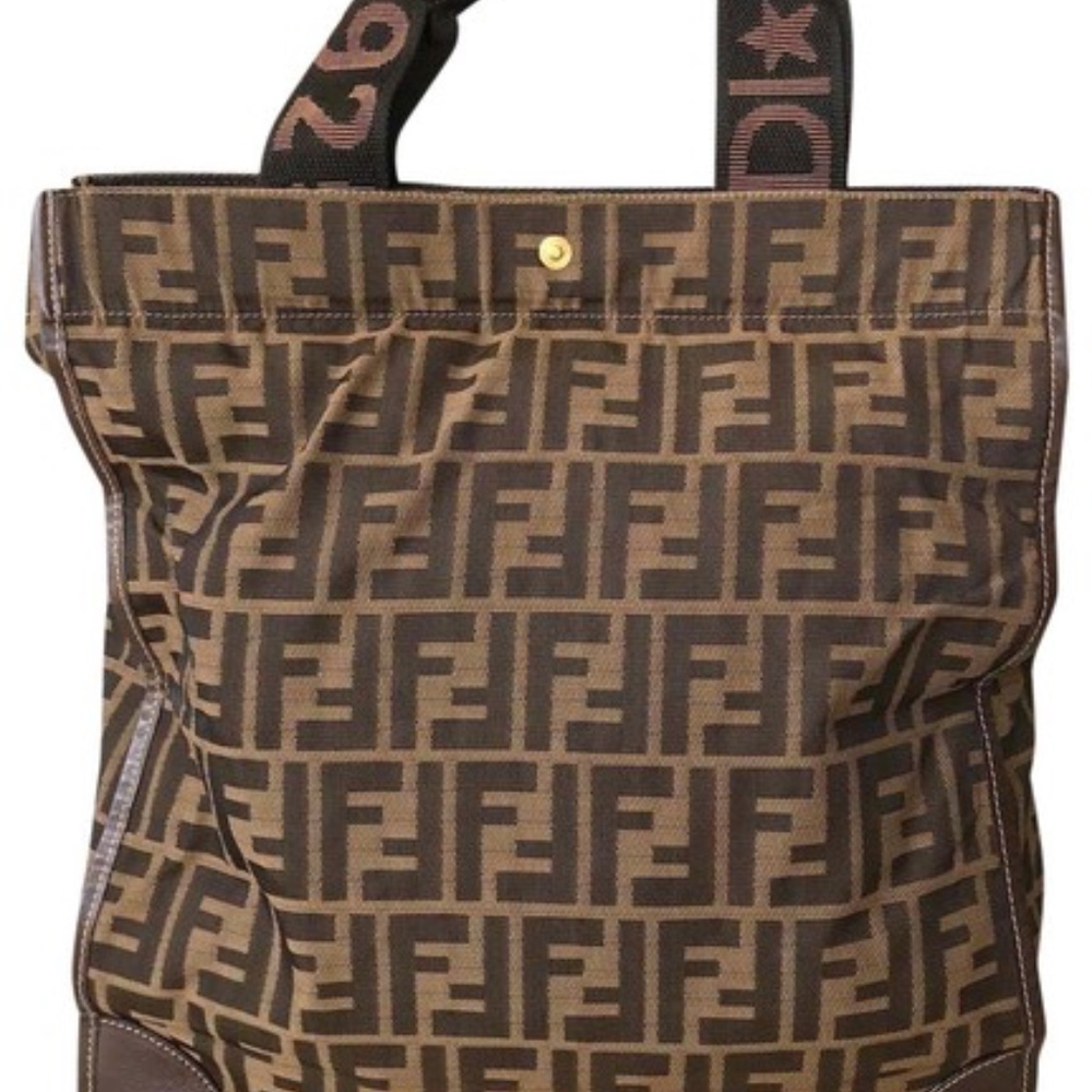 Fendi Tobacco Zucca Folding Brown Canvas Tote